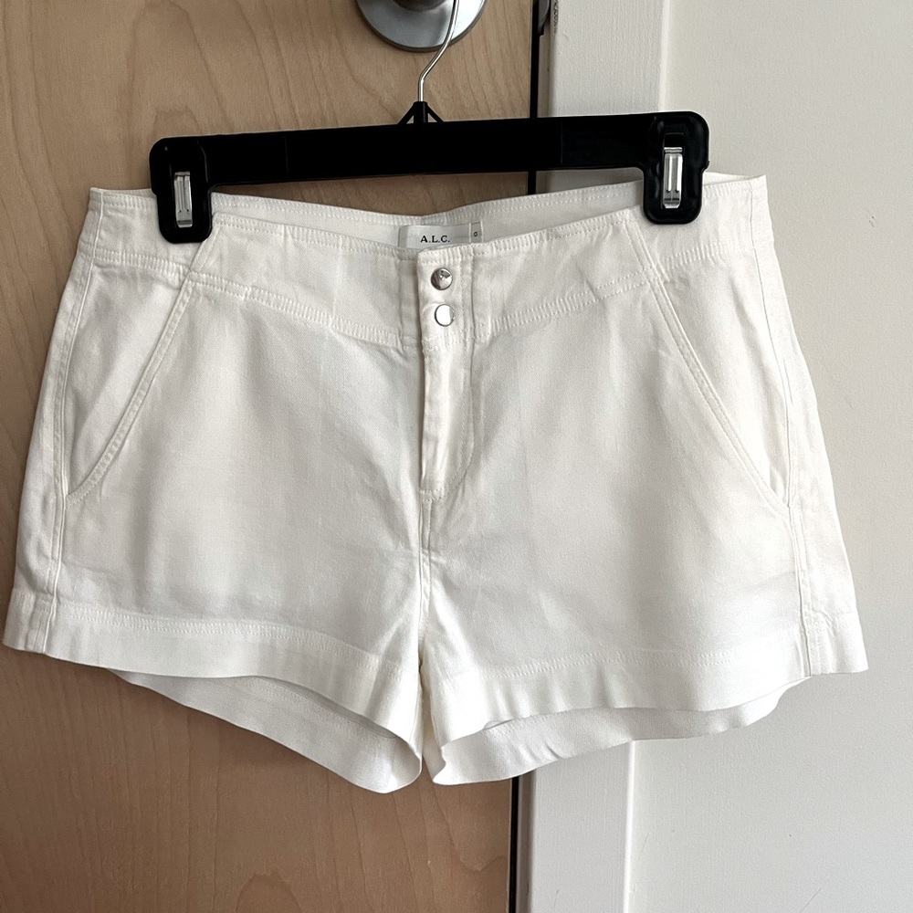 A.L.C white cotton shorts with pockets